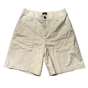 Lee Cargo Shorts Women’s Medium Beige Canvas Cotton Blend Utility Casual Pockets